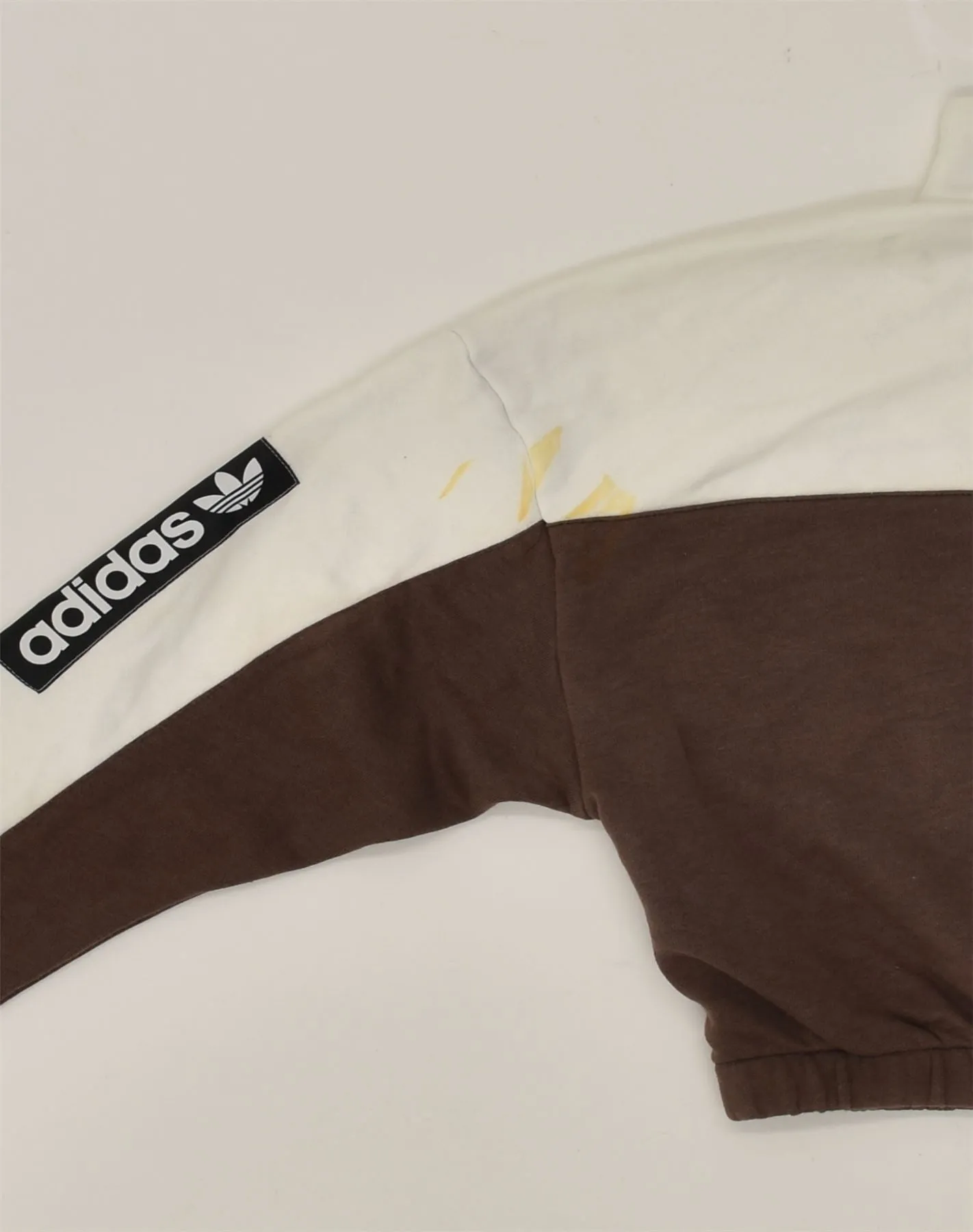 ADIDAS Womens Crop Zip Neck Sweatshirt Jumper UK 8 Small  Brown