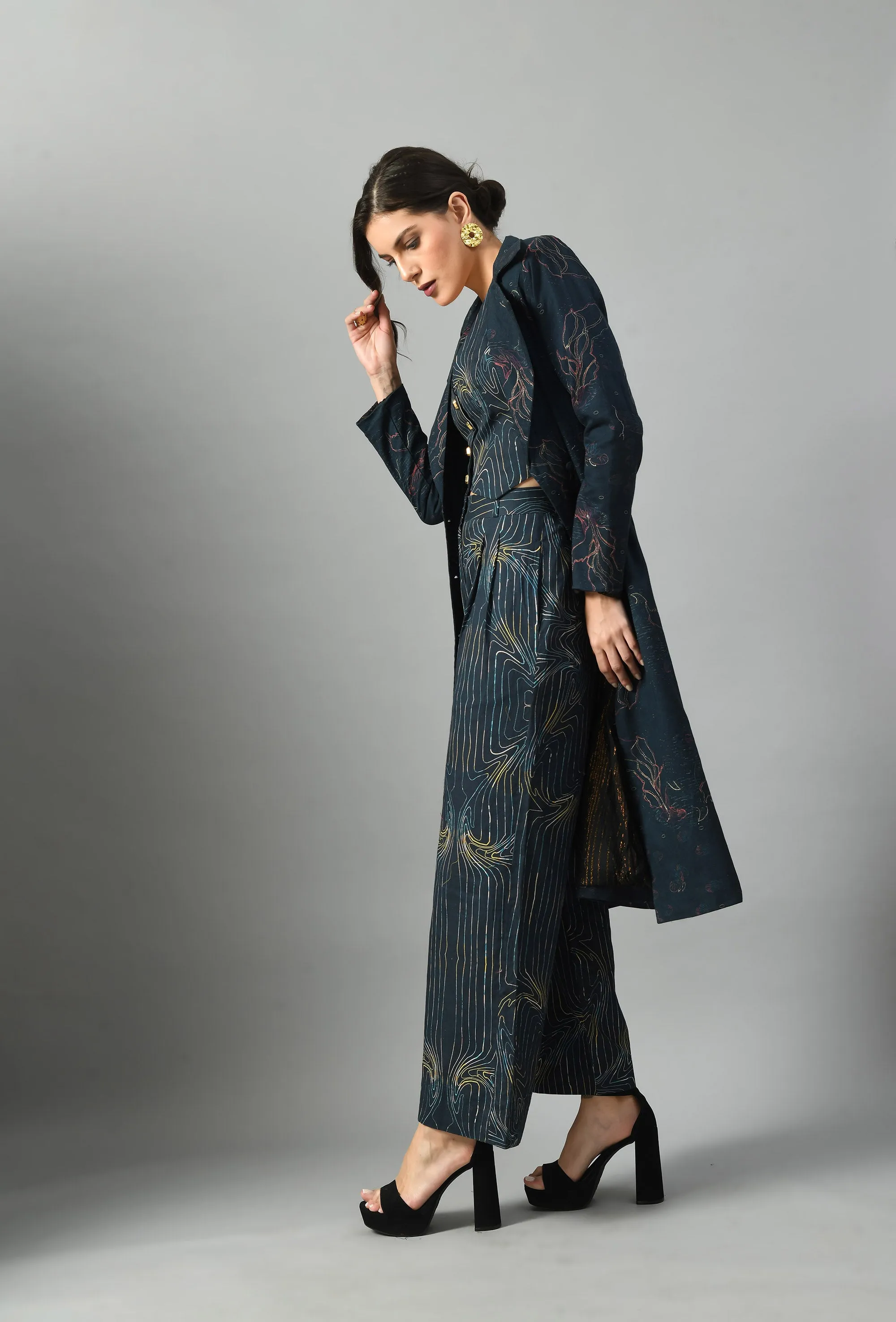 Alice in wondersea trench with wondersea waistcoat & trouser