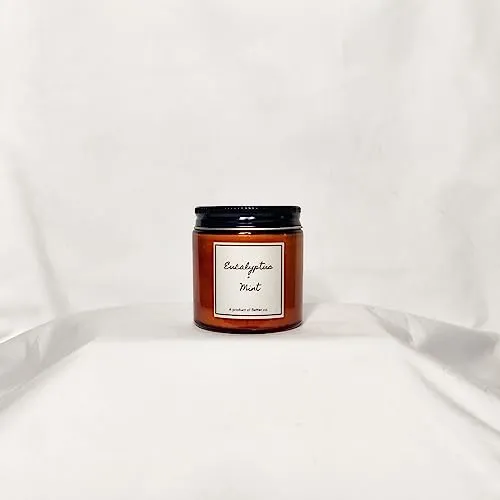 Better co Scented Soy Wax Amber Jar Candle Organic Luxury Aroma Burning Time Upto 20 Hours. Combo Pack of Honeysuckle and Eucalyptus   Mint