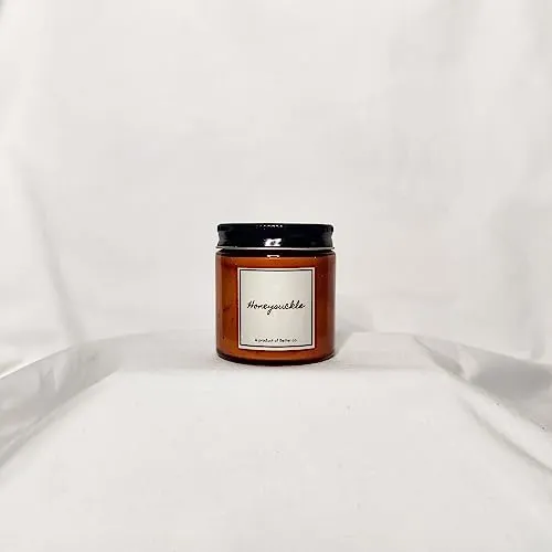 Better co Scented Soy Wax Amber Jar Candle Organic Luxury Aroma Burning Time Upto 20 Hours. Combo Pack of Honeysuckle and Eucalyptus   Mint