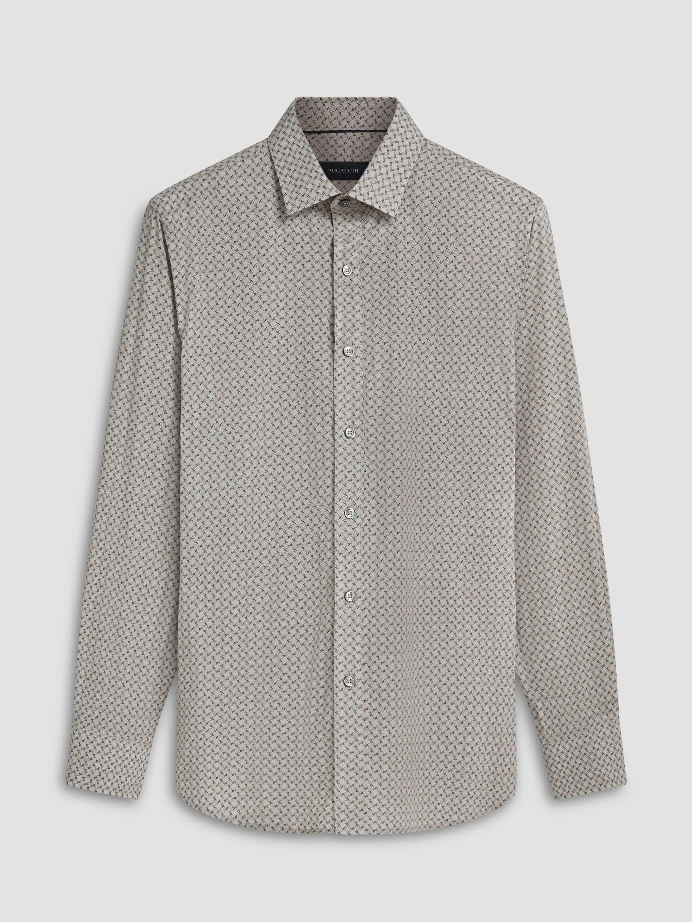 Bugatchi Cement Pinwheel 6 Way Stretch Long Sleeve