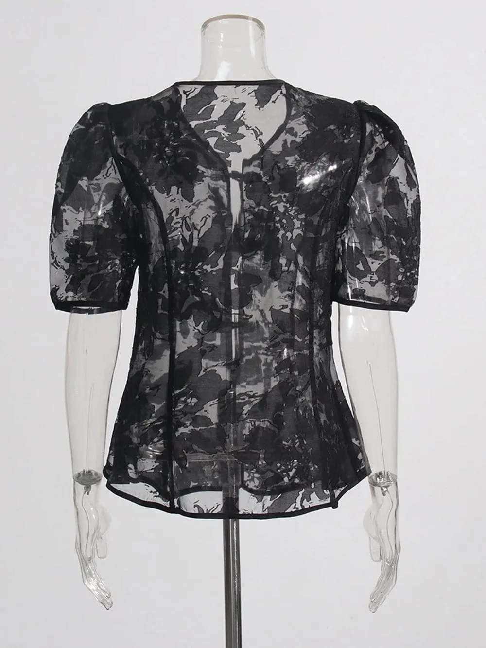 Cailin Single Breasted Mesh Shirt