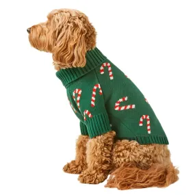 candy cane dog sweater - xxs left