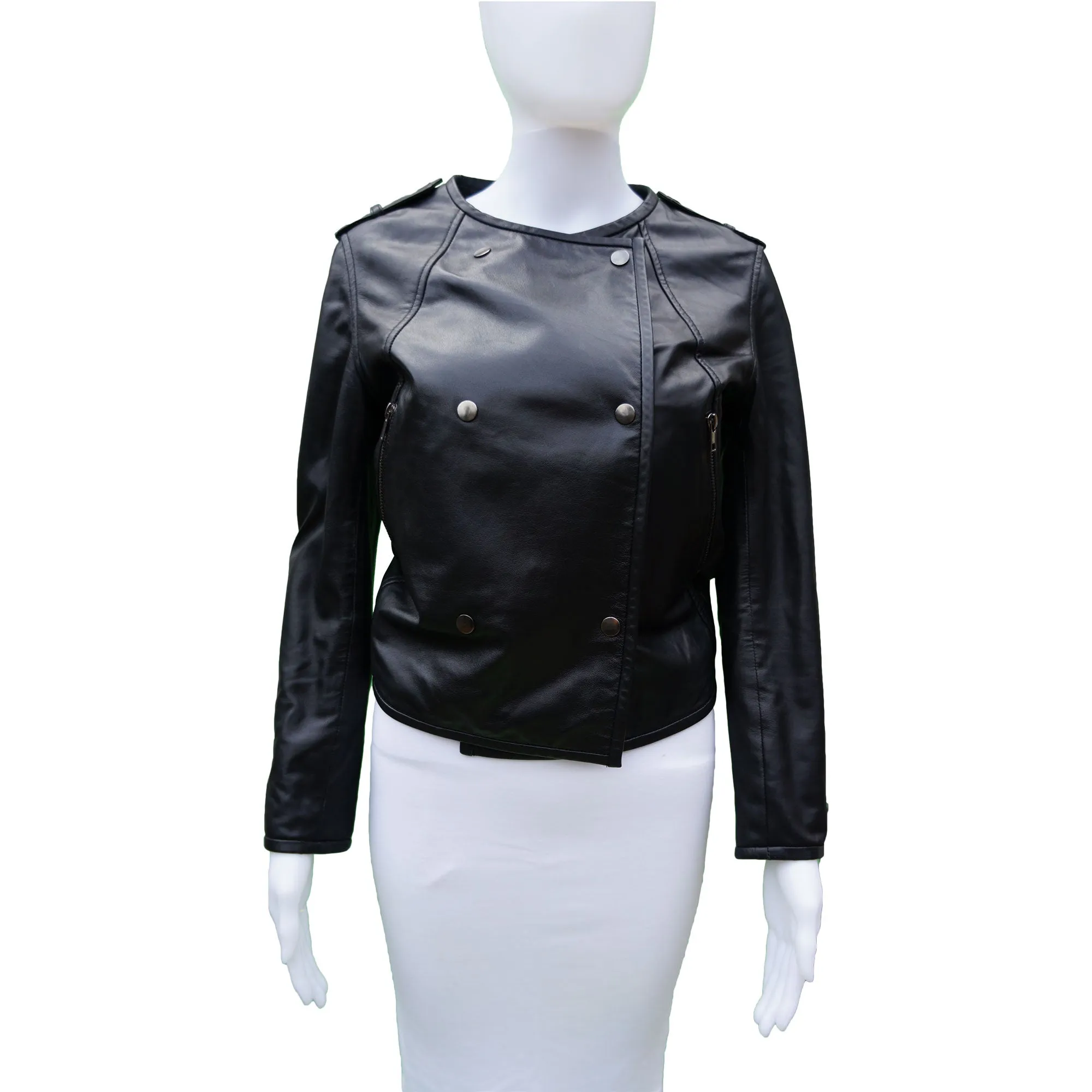 COP COPINE LEATHER BOMBER MOTO JACKET