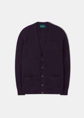 Cornwall Lambswool Cardigan in Elderberry - Classic Fit