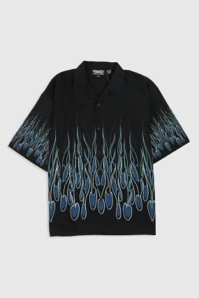 Deadstock Dragonfly Blue Flame Camp Shirt - XL, XXXL Deadstock Dragonfly Blue Flame Camp Shirt - XL, XXXL