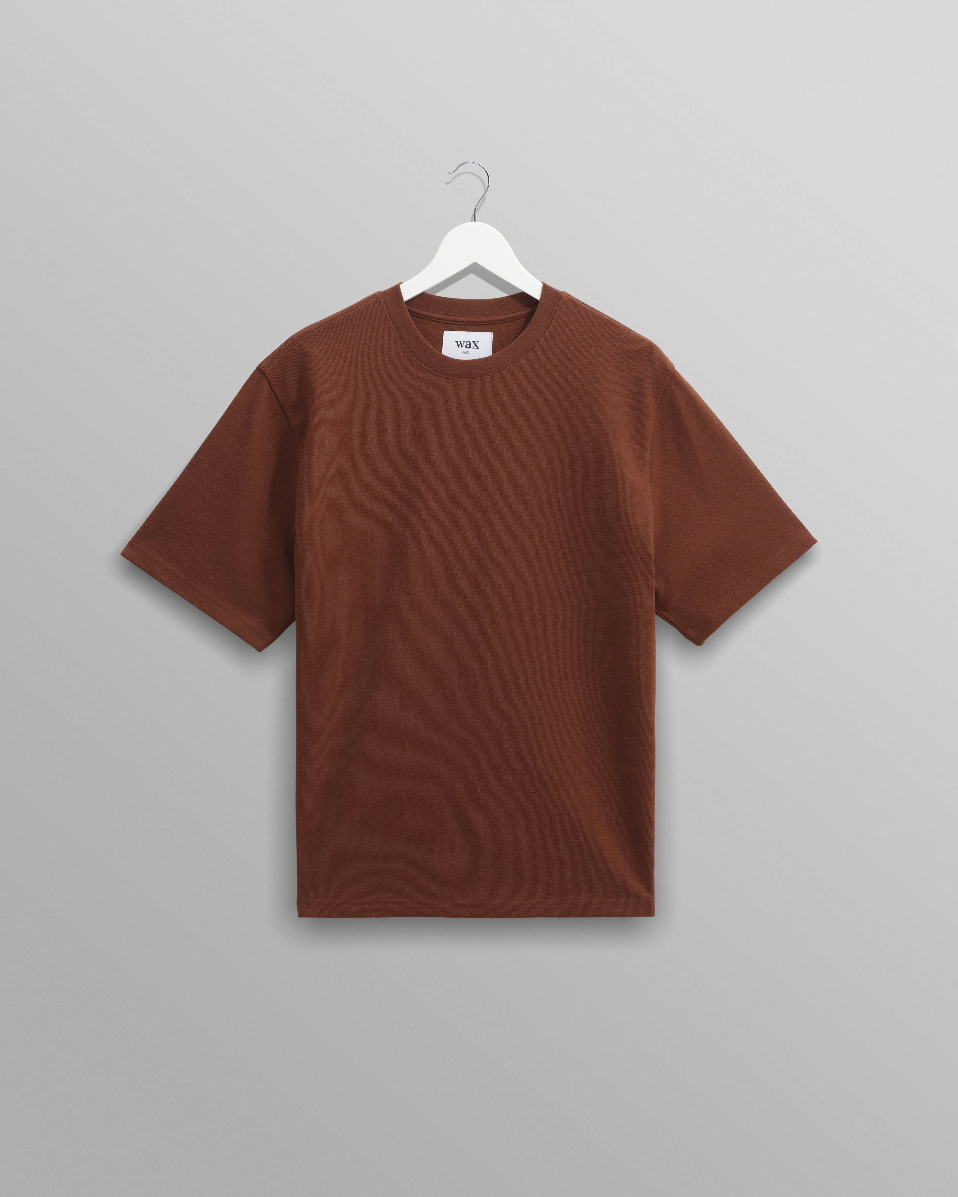Dean - Brown Textured Organic Cotton T-Shirt