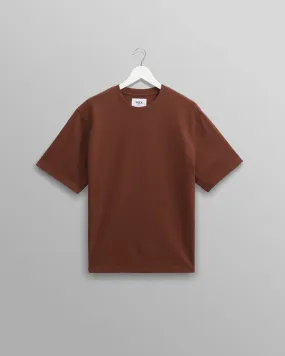 Dean - Brown Textured Organic Cotton T-Shirt