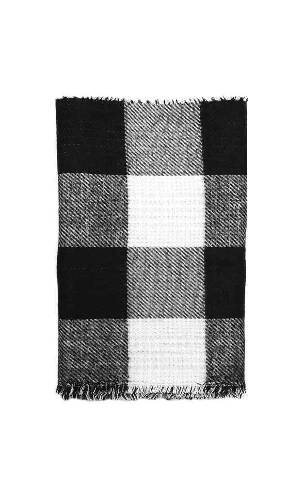 EAS9397 Buffalo Check Double Side Infinity Scarf