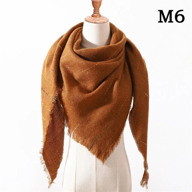 Fashion Cashmere Plaid Scarf Printed Bandana Shawl #MS-1