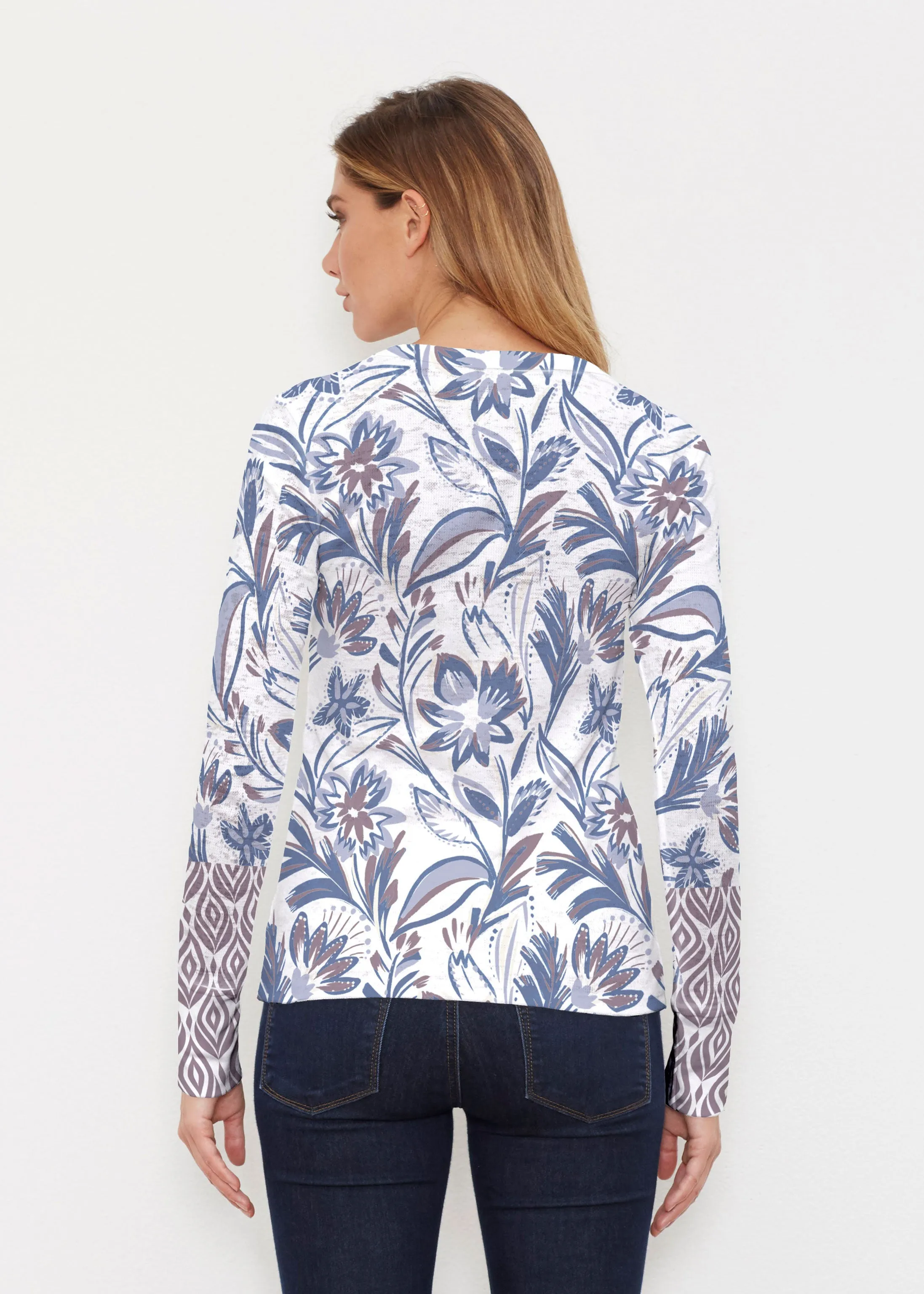 Floral Buds (8015) ~ Thermal Long Sleeve Crew Shirt