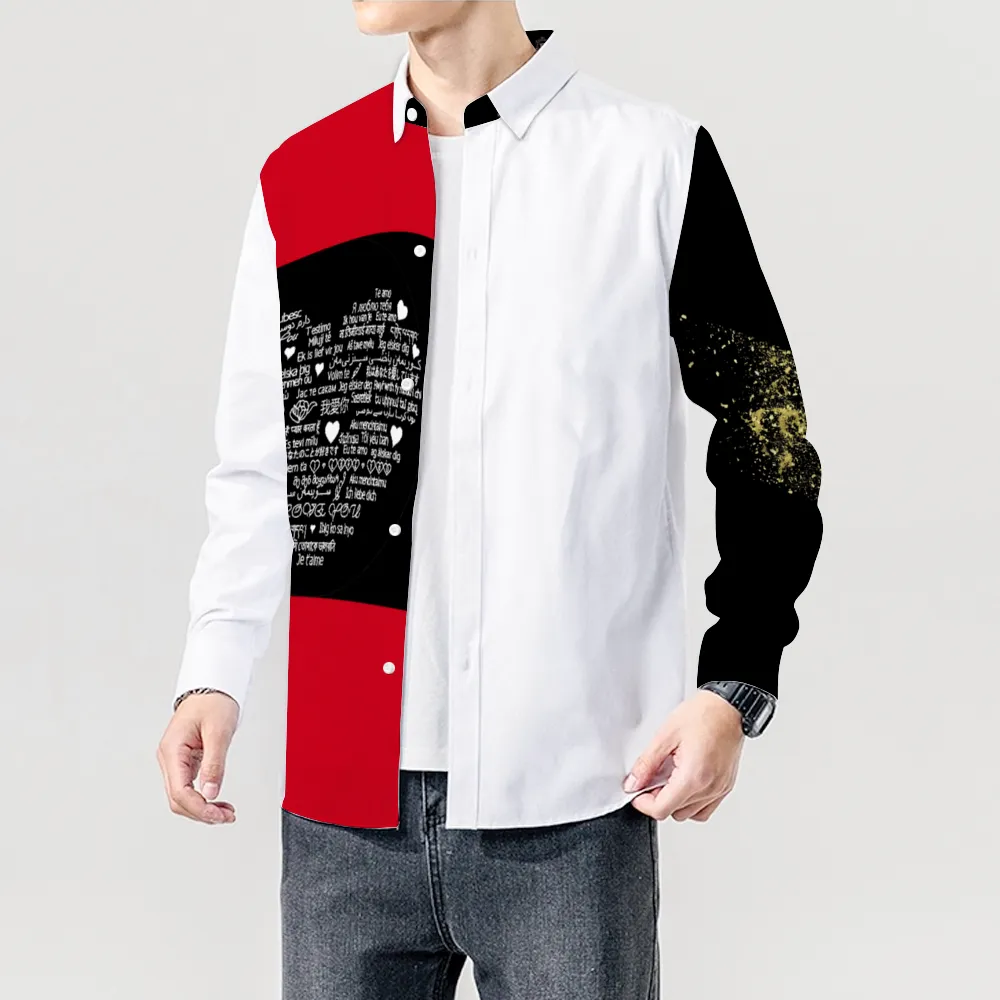 Heart Message Long Sleeves Shirt Unisex Custom Shirts