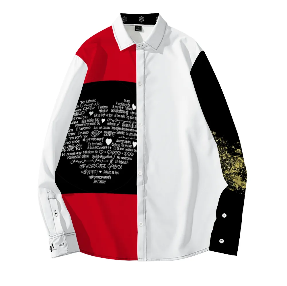 Heart Message Long Sleeves Shirt Unisex Custom Shirts