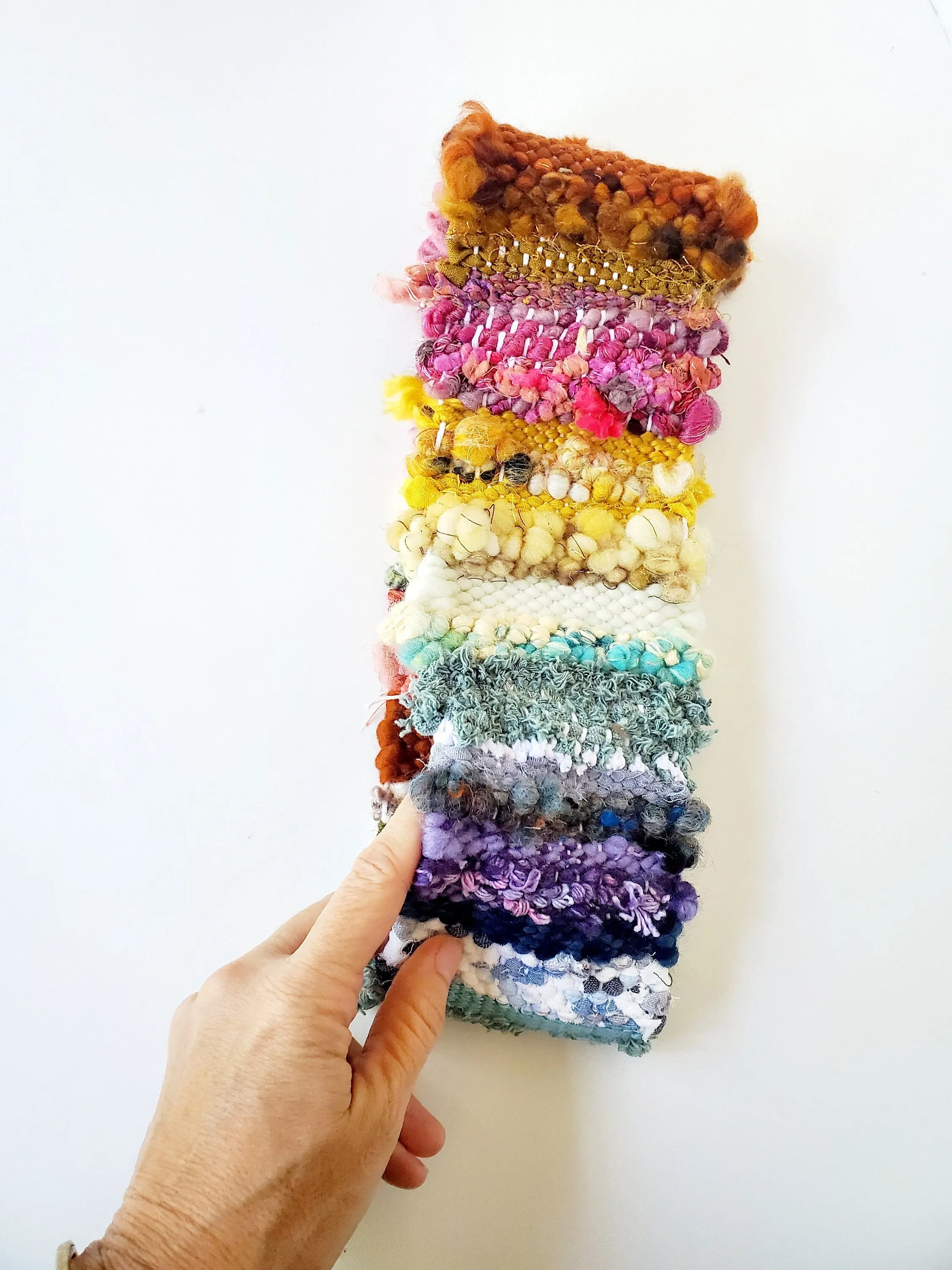 INFINITY SCARF 1, Handspun Art Yarn, Weaving and Fiber Arts, Scrap Yarn, Yarn, woven scarf