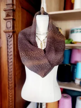 INFINITY SCARF (browns), Handspun Art Yarn, Weaving and Fiber Arts, Scrap Yarn, Yarn, woven scarf