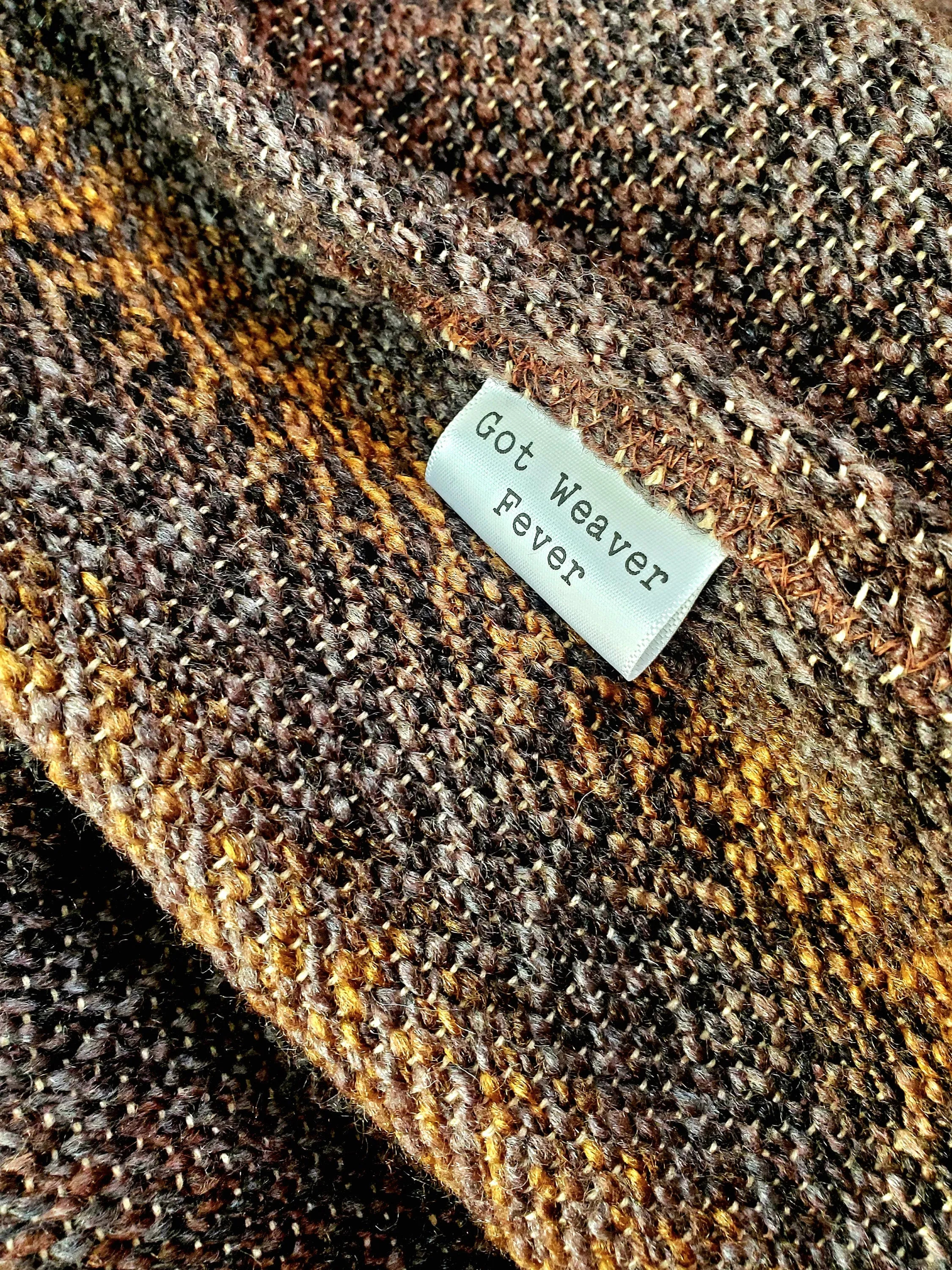 INFINITY SCARF (browns), Handspun Art Yarn, Weaving and Fiber Arts, Scrap Yarn, Yarn, woven scarf