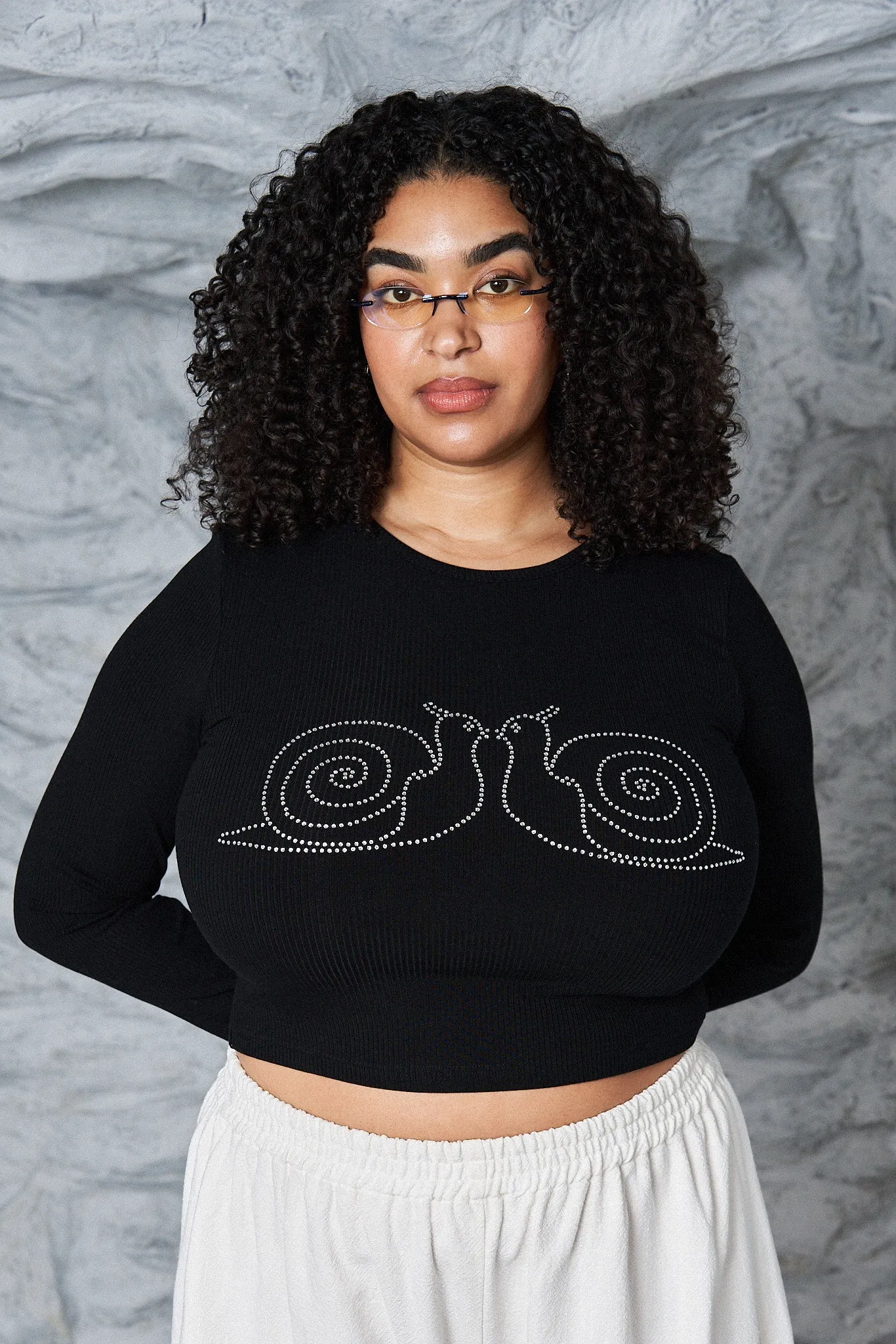 Kissing Snails Long Sleeve Tencel Rib Shirt