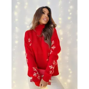 Knitted Loose Christmas Turtleneck Pullover