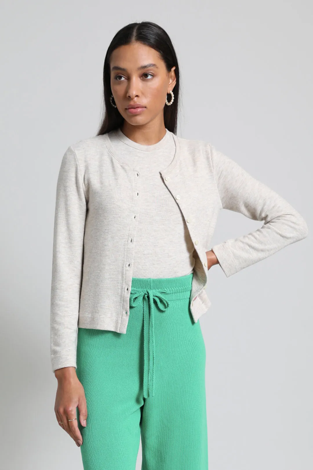 Lauren Classic Crew Cardigan, Oatmeal