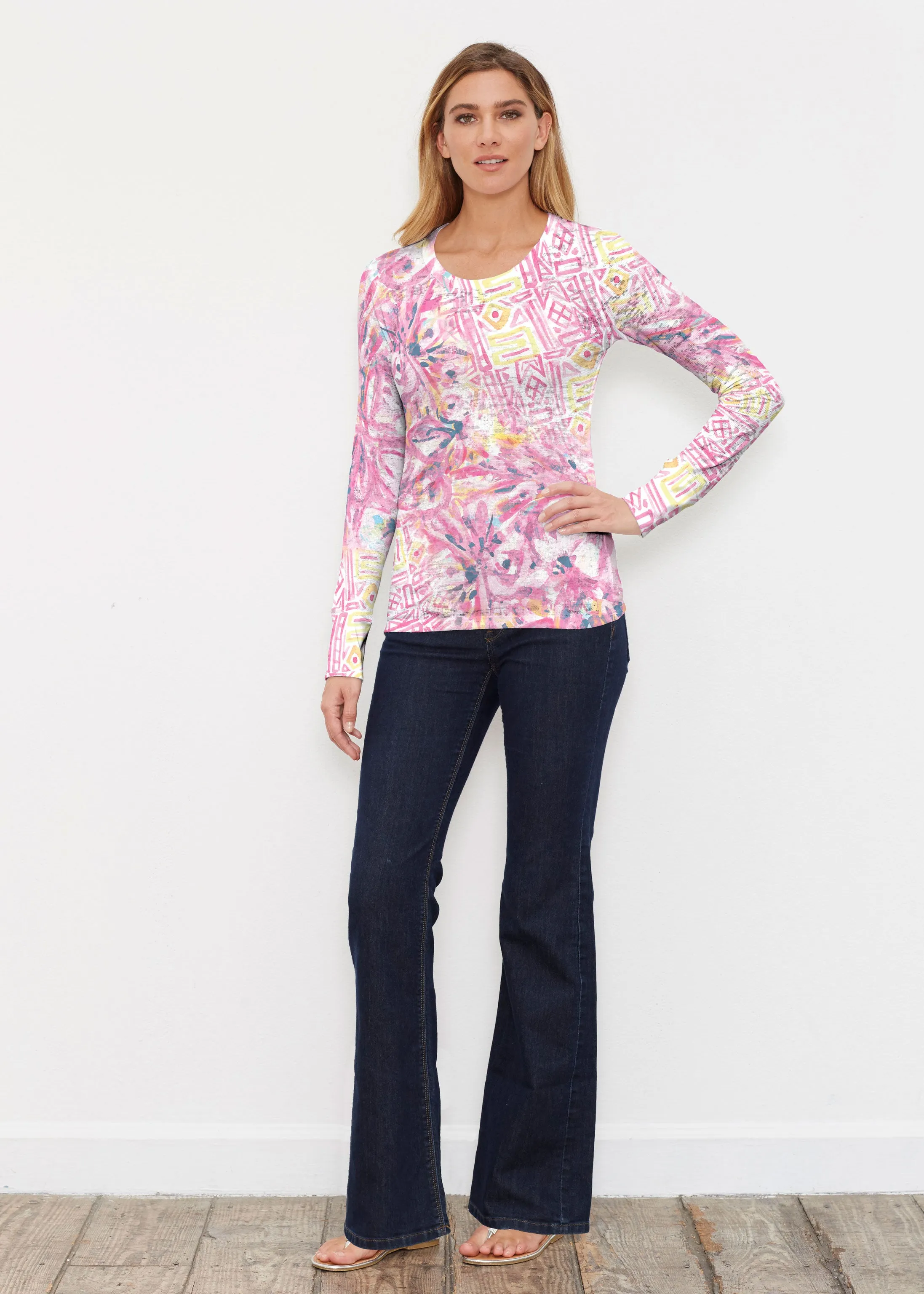 Lilly Pink (17250) ~ Thermal Long Sleeve Crew Shirt