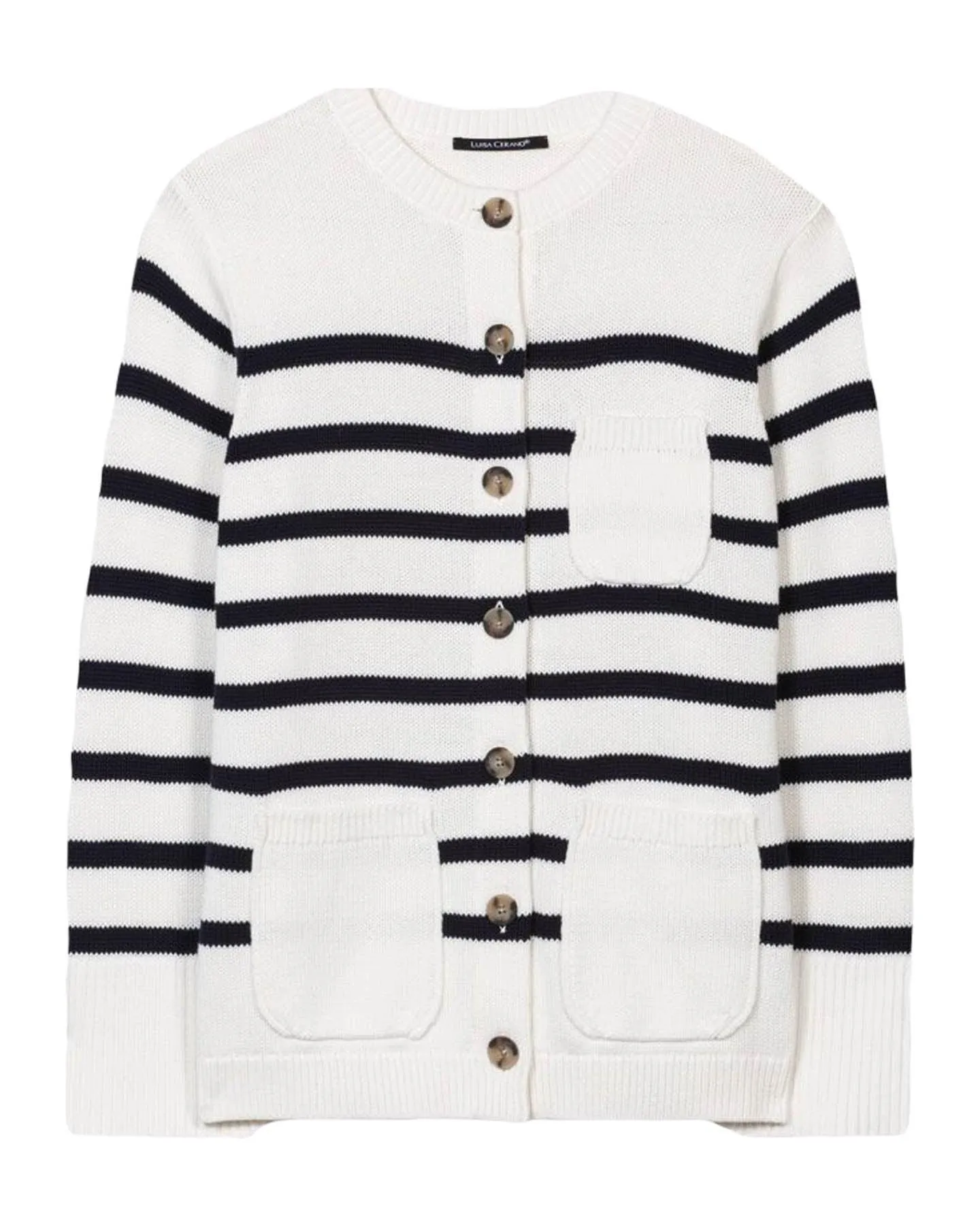 Luisa Cerano Bold Stripe Cardigan