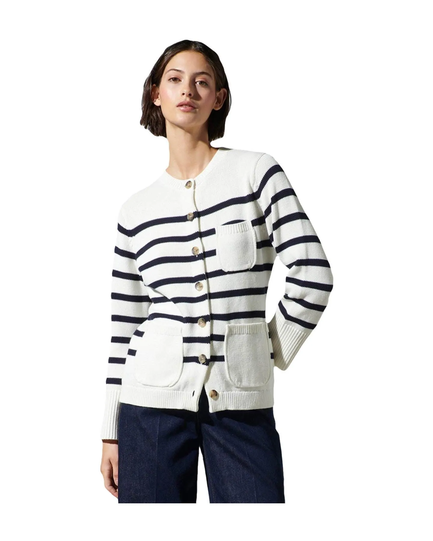 Luisa Cerano Bold Stripe Cardigan