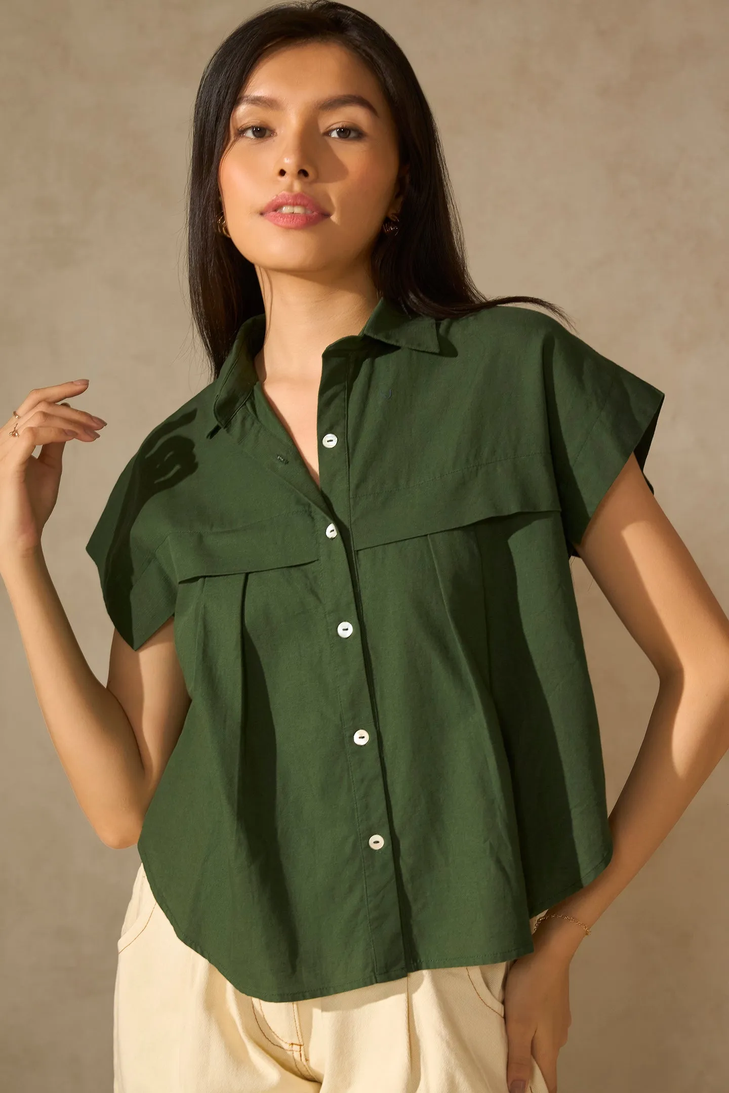 Nebula|Collared Cotton Shirt