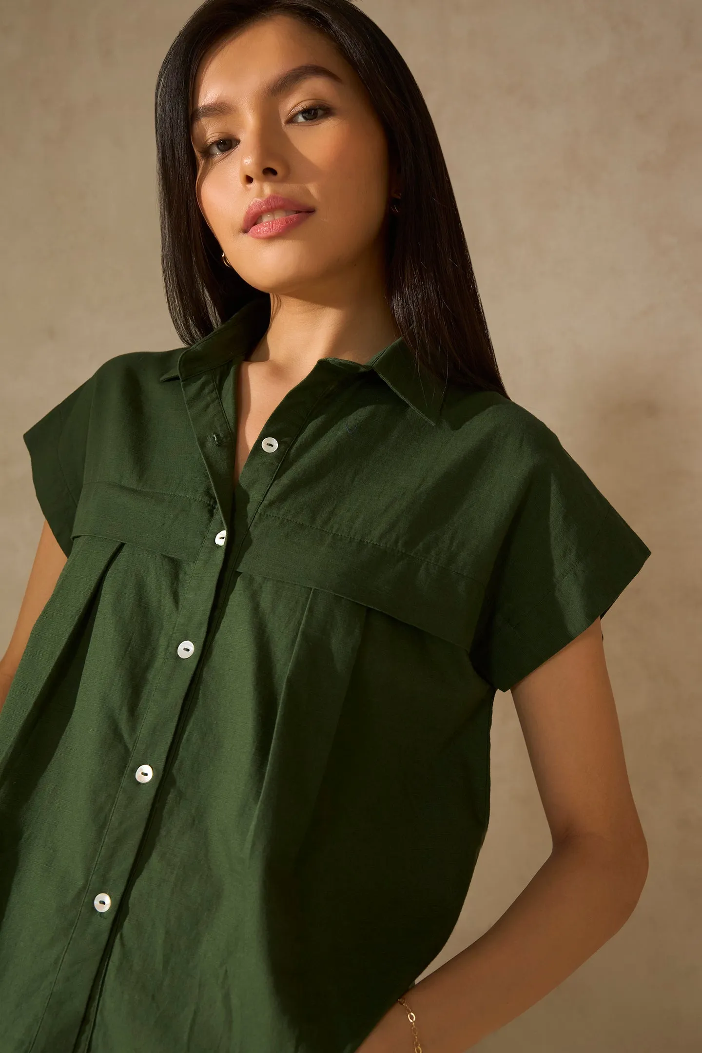 Nebula|Collared Cotton Shirt