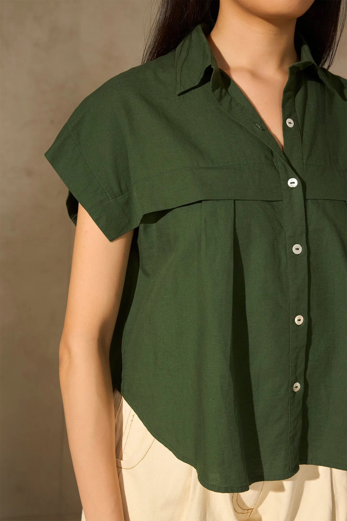Nebula|Collared Cotton Shirt