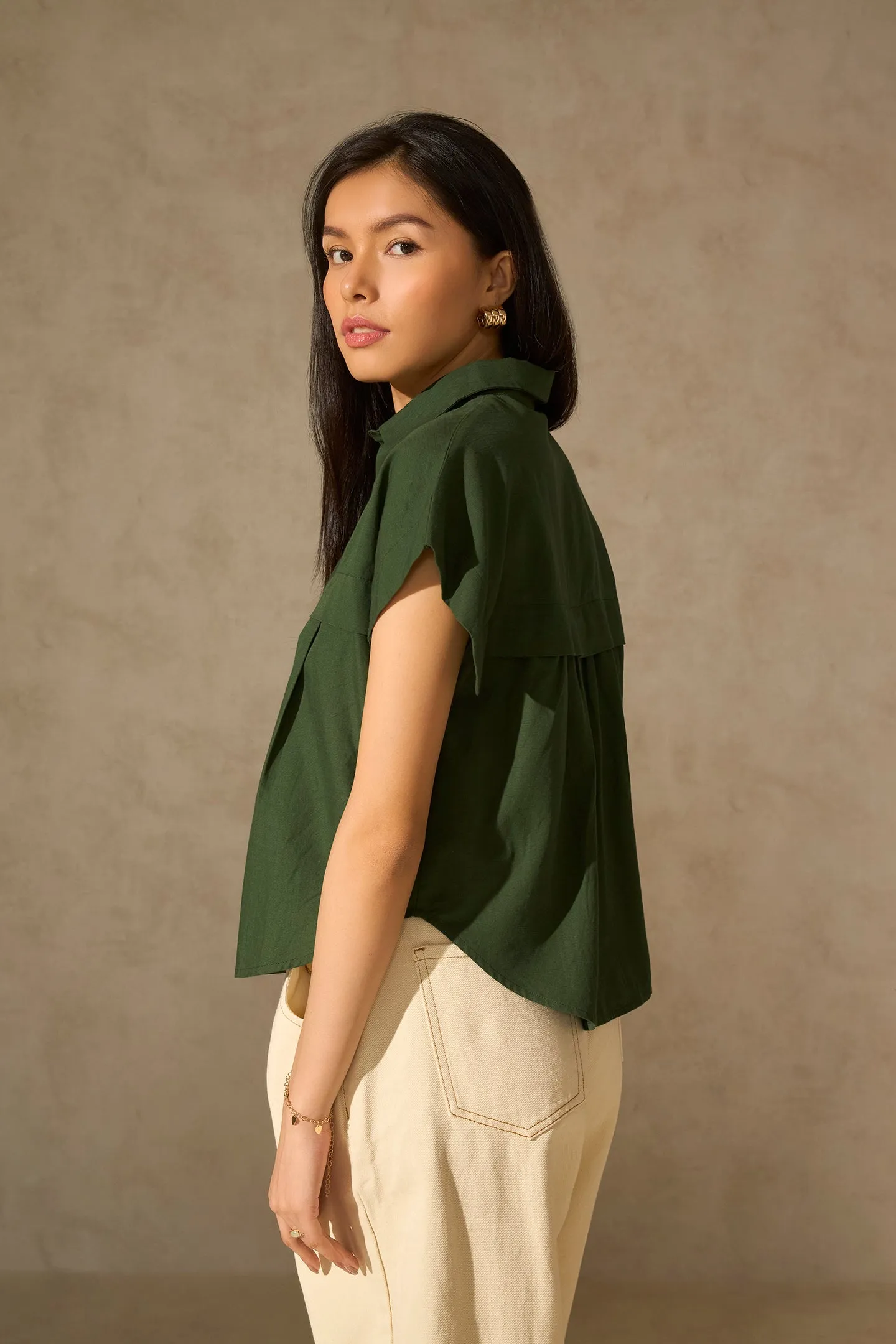 Nebula|Collared Cotton Shirt