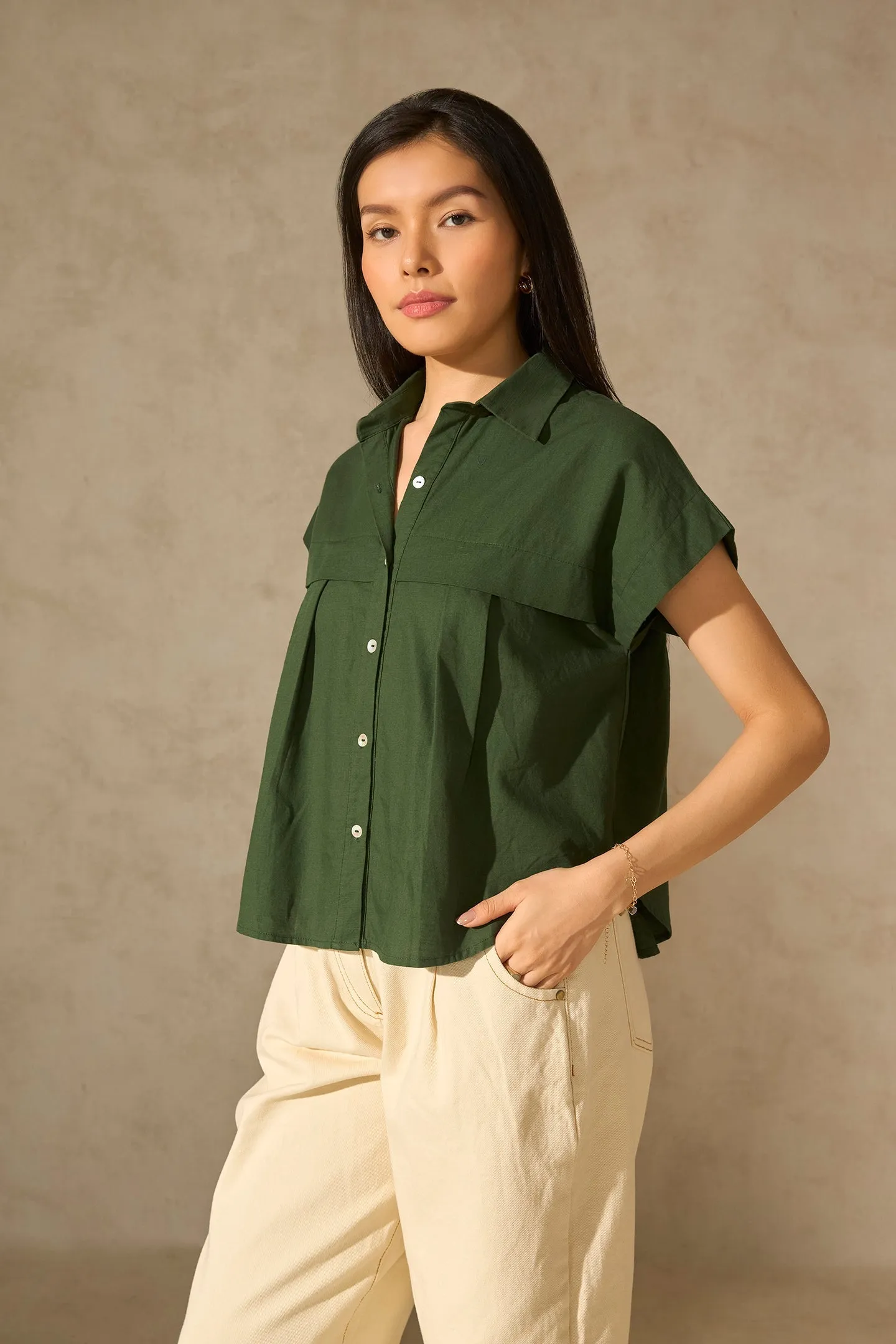 Nebula|Collared Cotton Shirt