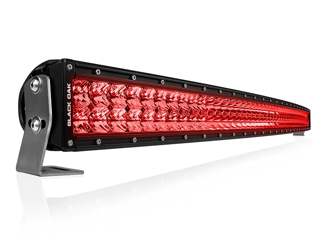 New - 40 Inch Curved Red LED Predator Hunting LED Light Bar - Combo Optics - Black Oak LED Pro Series 3.0