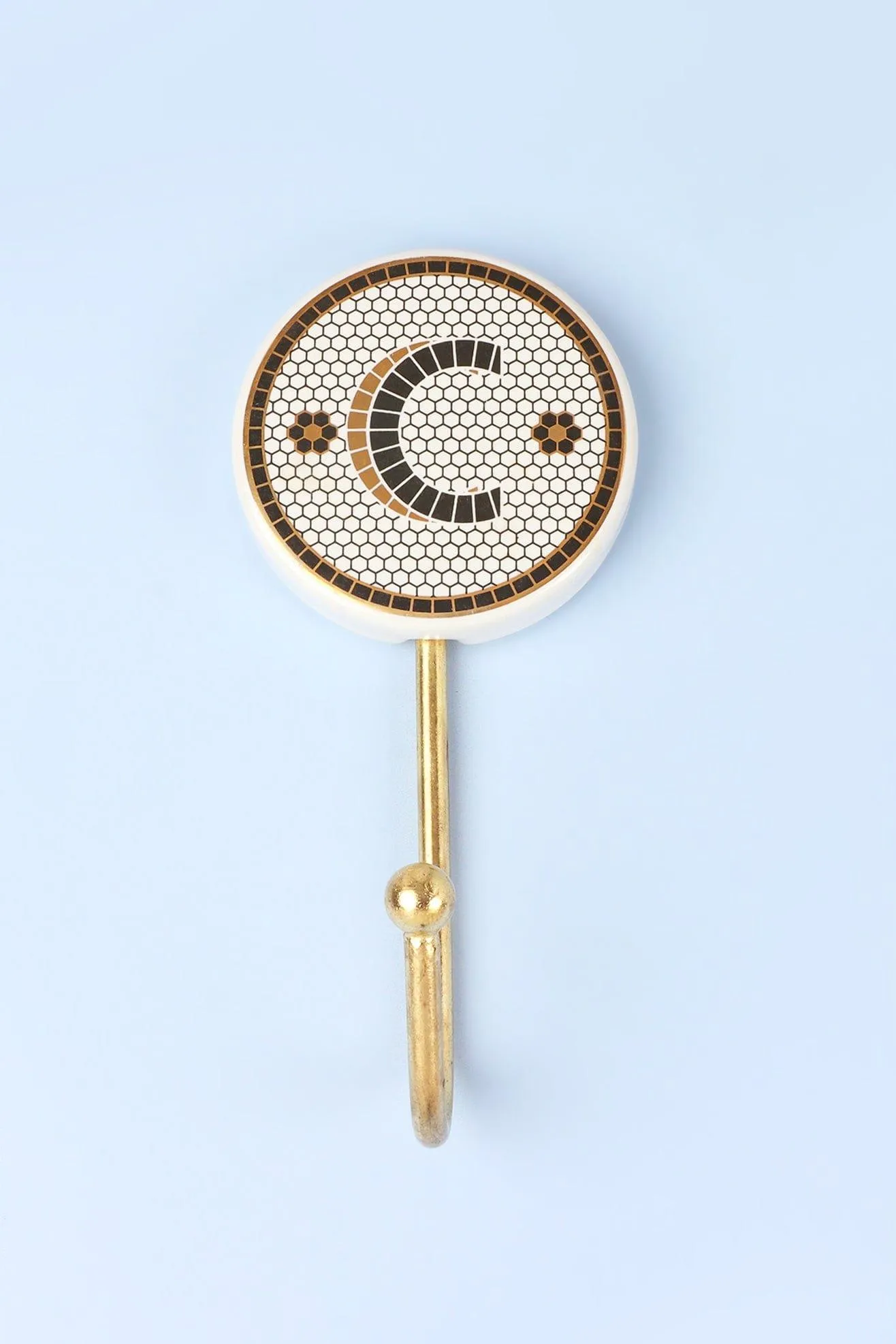 Pub Black and Gold Tile Monogram Alphabet Initial Hooks
