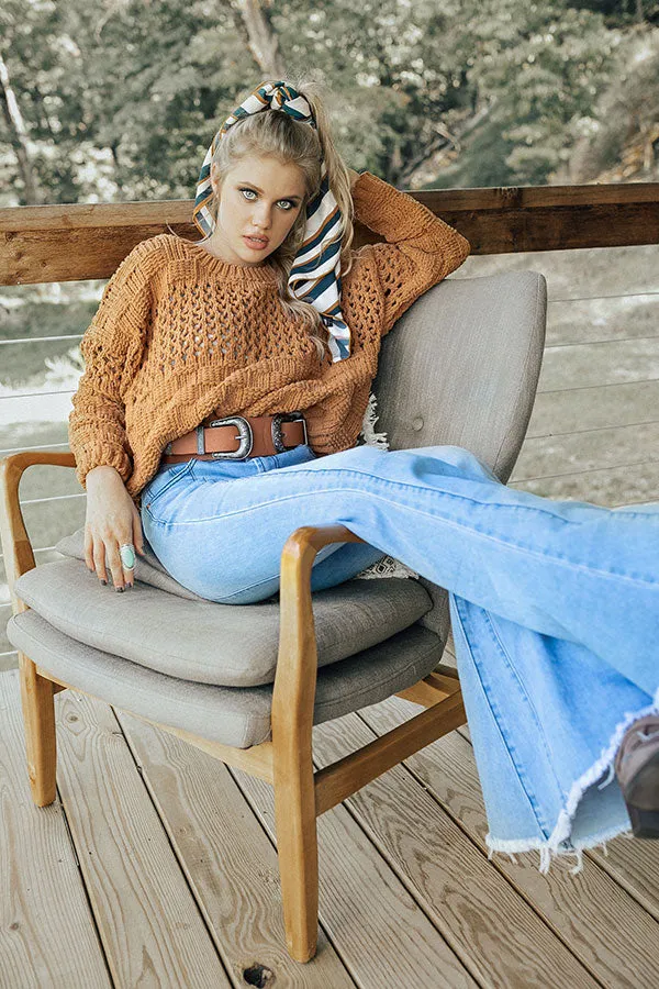 Pumpkin Spice and Everything Nice Cropped Sweater in Camel