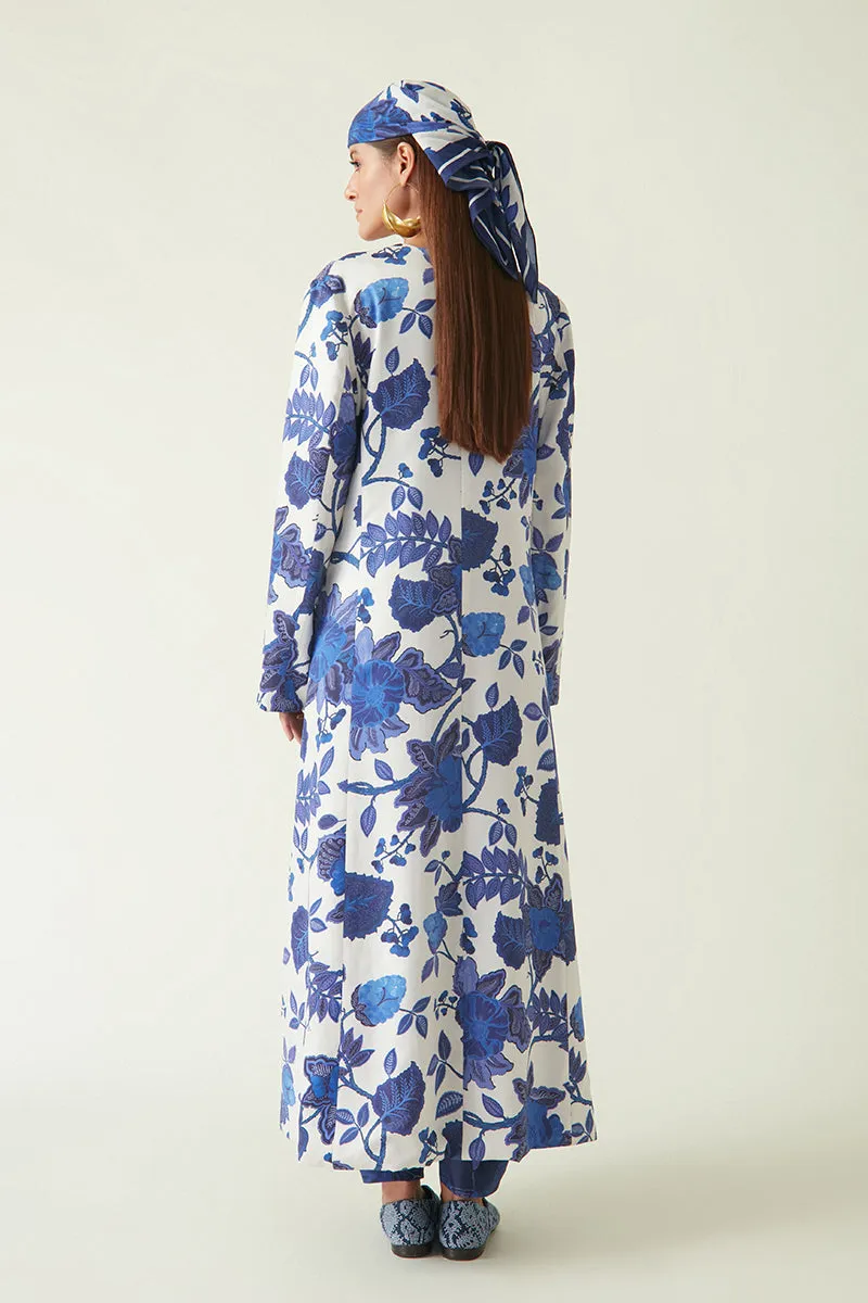 Rockefeller Holidays I  Muturi Printed Embellised Jacket  Linen Satin  Navy/Navy Java collection 7JV-46