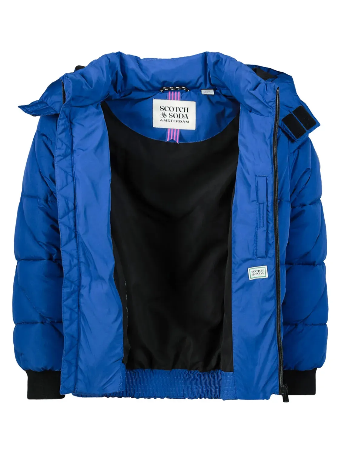 Scotch & Soda Kids Water Repellent Puffed Winter Jacket with Removable Hood
