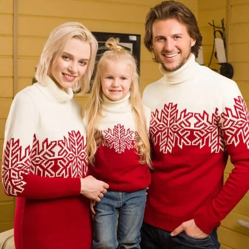 Soft Turtleneck Family Matching Christmas Sweater
