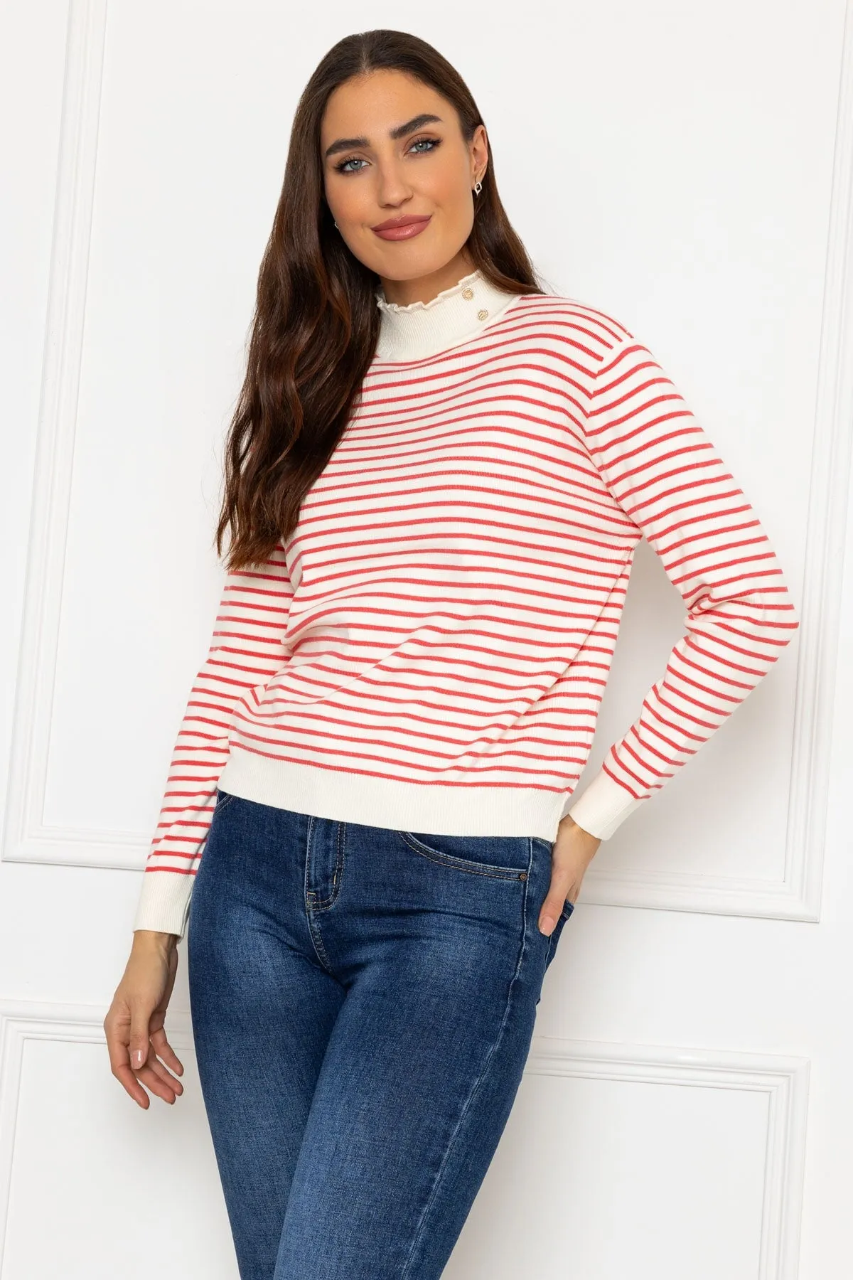Stripe Turtleneck in Orange