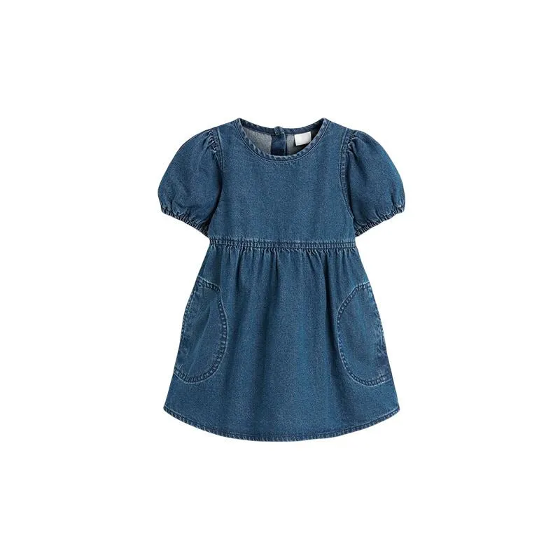 Toddler/Kid Girl's Short Sleeve Denim Dress