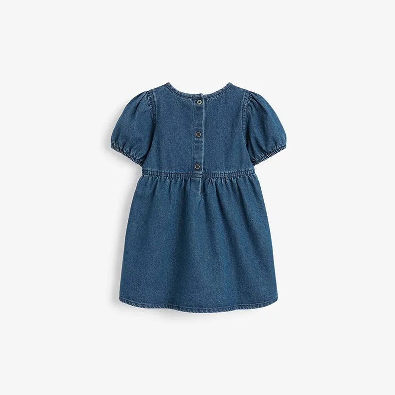 Toddler/Kid Girl's Short Sleeve Denim Dress