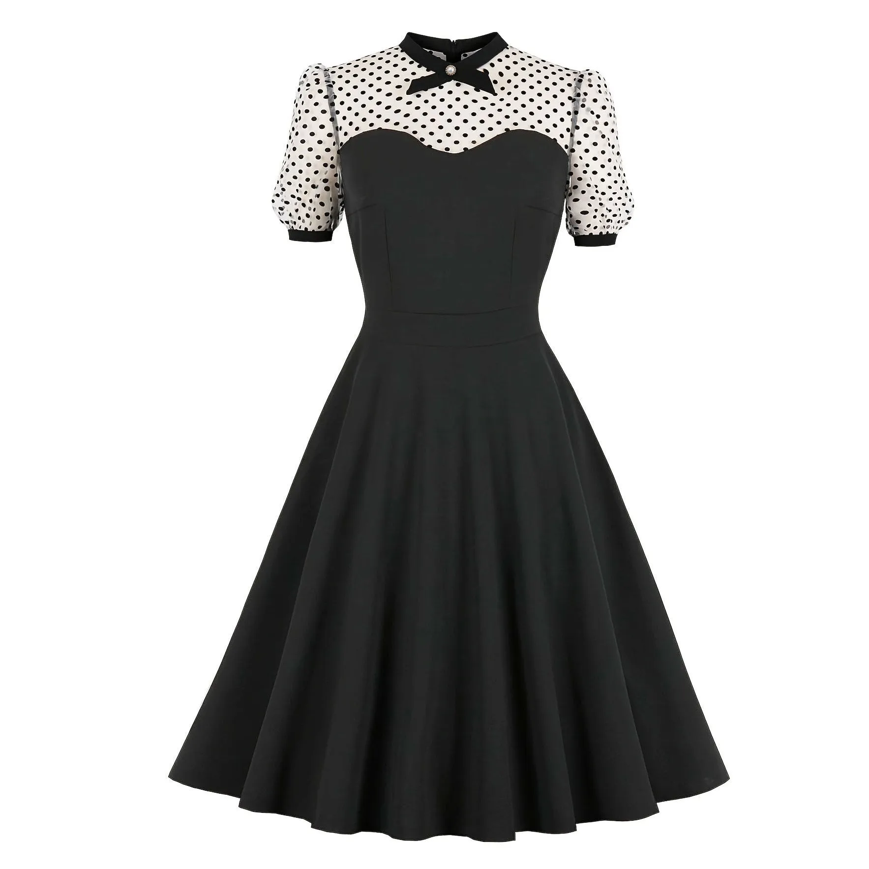 Toleet alien invasion dress to impress 2024 Women's Mesh Elegant Polka Dot Stitching Fluffy Retro Large Swing Dress