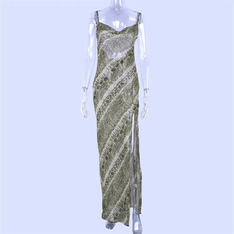 Uniwim birthday outfit  2024 Spring New Women's Clothing Sexy Strap Chiffon Split Dress Women