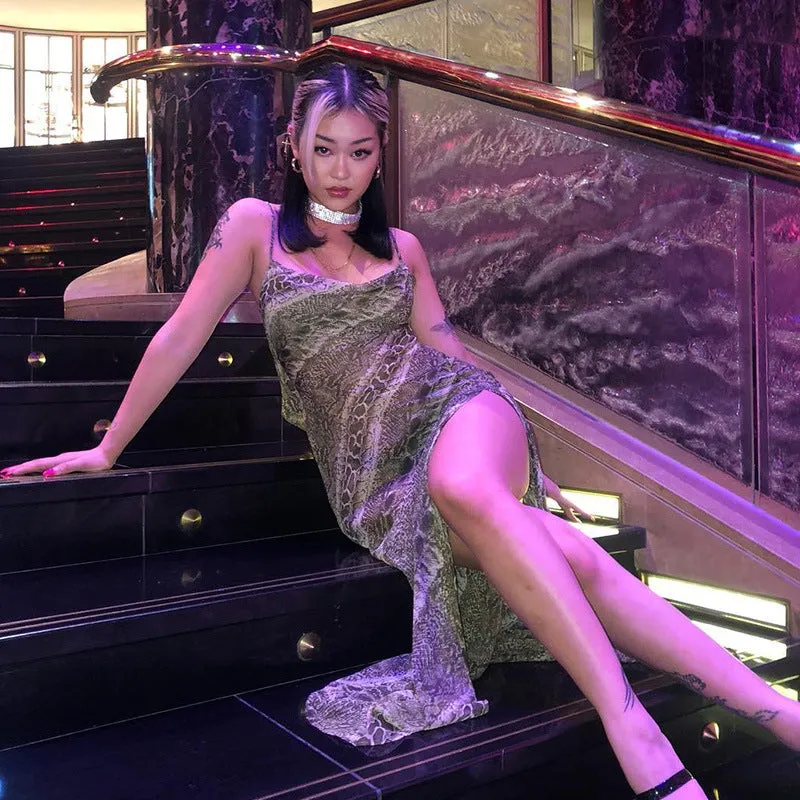 Uniwim birthday outfit  2024 Spring New Women's Clothing Sexy Strap Chiffon Split Dress Women