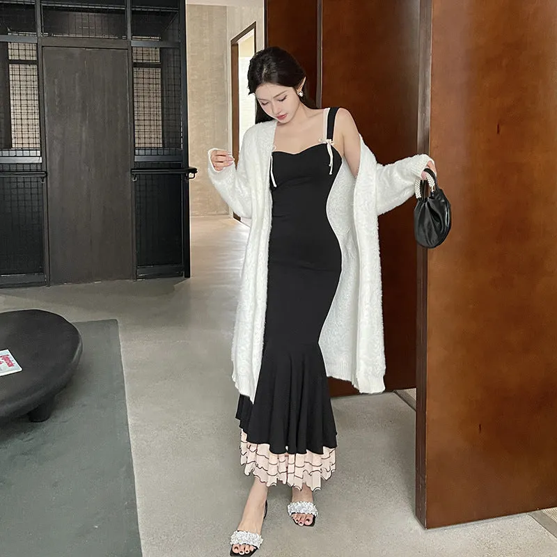 Uniwim jester dress to impress Stitching Fishtail Dress Autumn New Gentle Lady Style Dress Female Yl616dg