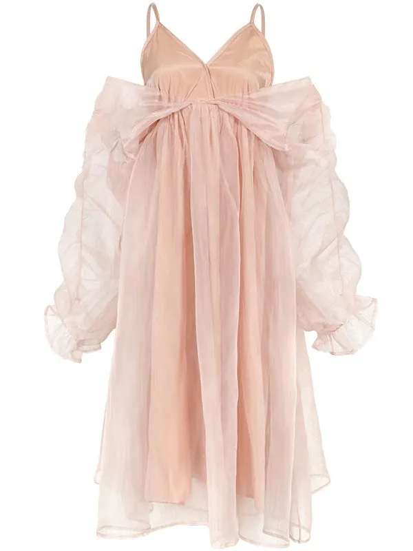 Uniwim unique hoco dresses French Style Sexy High-Grade Strap Pink Mori Fairy Dress Sanya Seaside Vacation Photography Beach Dress for Women