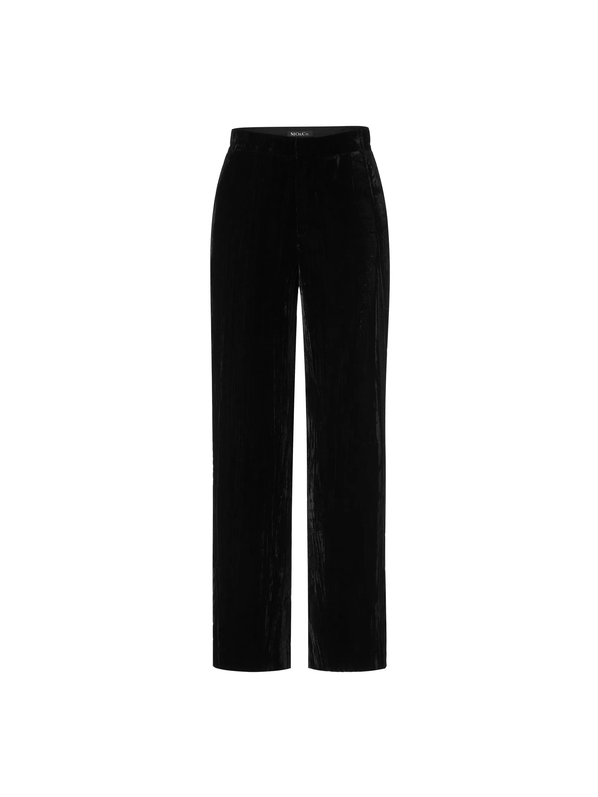 Velvet Finish Straight Trousers