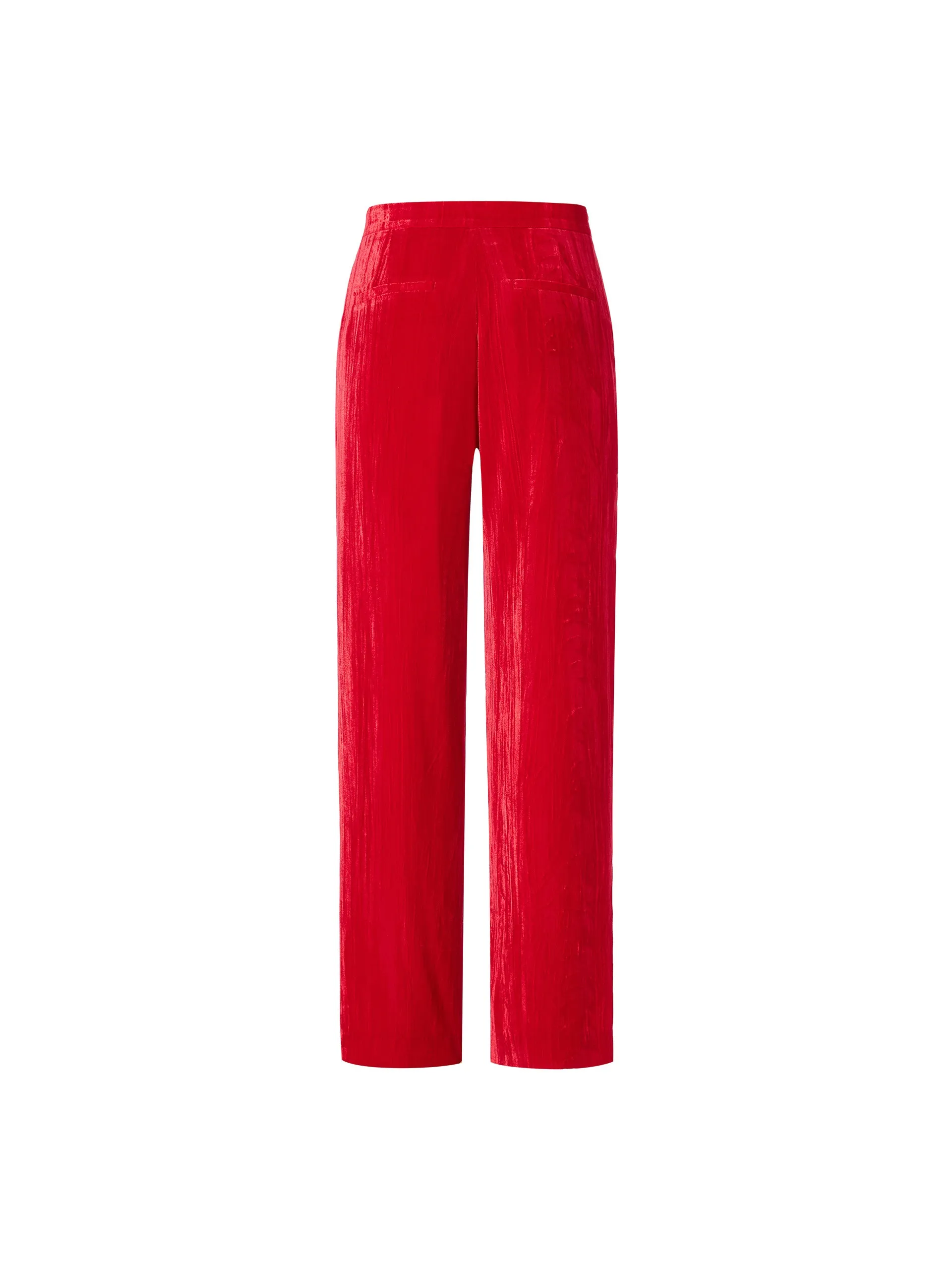 Velvet Finish Straight Trousers