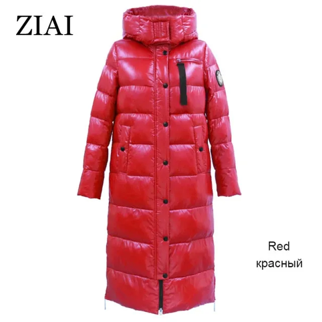 Winter Women Parka Long Warm Female Jacket Colorful Fabric Fashion Slim Women's Coat Perfect Brand Quality Hot ZR-9510