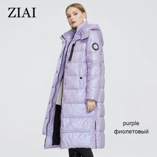 Winter Women Parka Long Warm Female Jacket Colorful Fabric Fashion Slim Women's Coat Perfect Brand Quality Hot ZR-9510