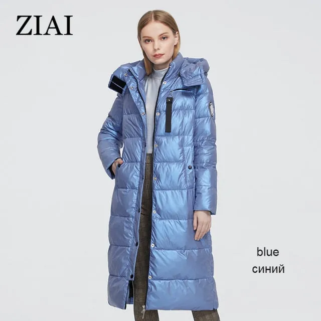Winter Women Parka Long Warm Female Jacket Colorful Fabric Fashion Slim Women's Coat Perfect Brand Quality Hot ZR-9510
